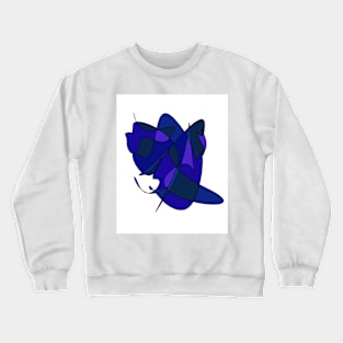 Abstract Lines And Curves In Blue Crewneck Sweatshirt